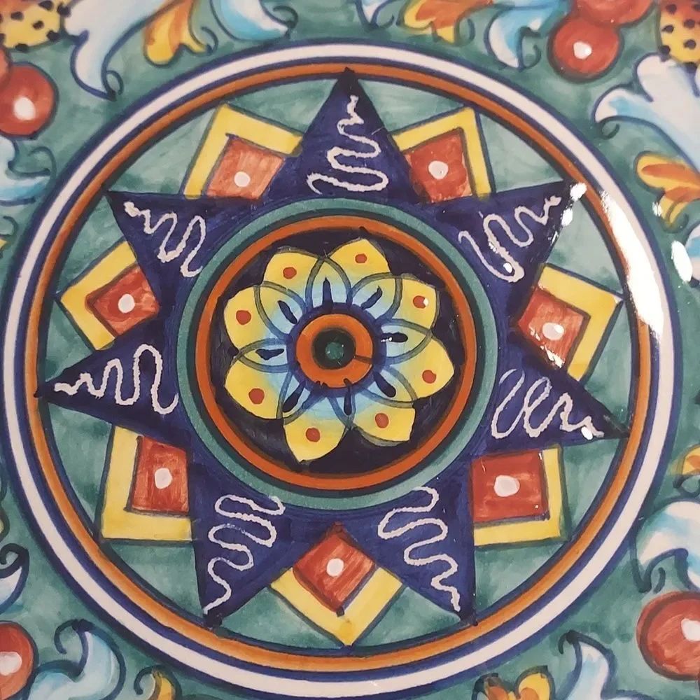 Dip A Mano Italian Handpainted Salad Dessert Decorative Plates Set Of 2 Vintage